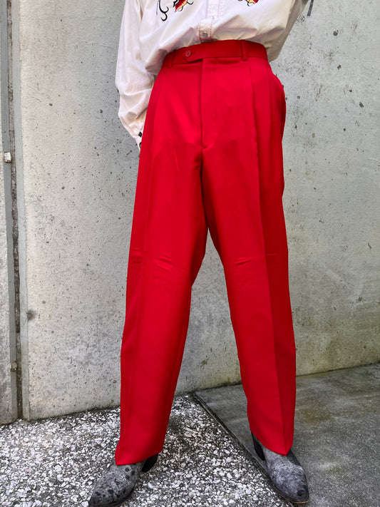 1980s Winner's Red Pleated Trousers