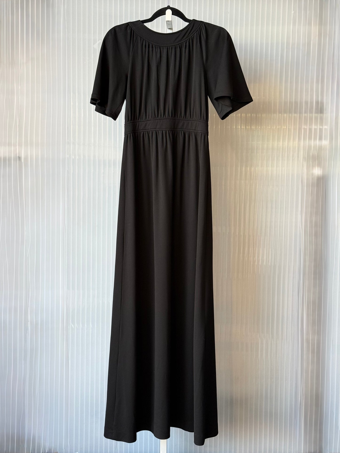 1970s Black Empire Waist Maxi Dress