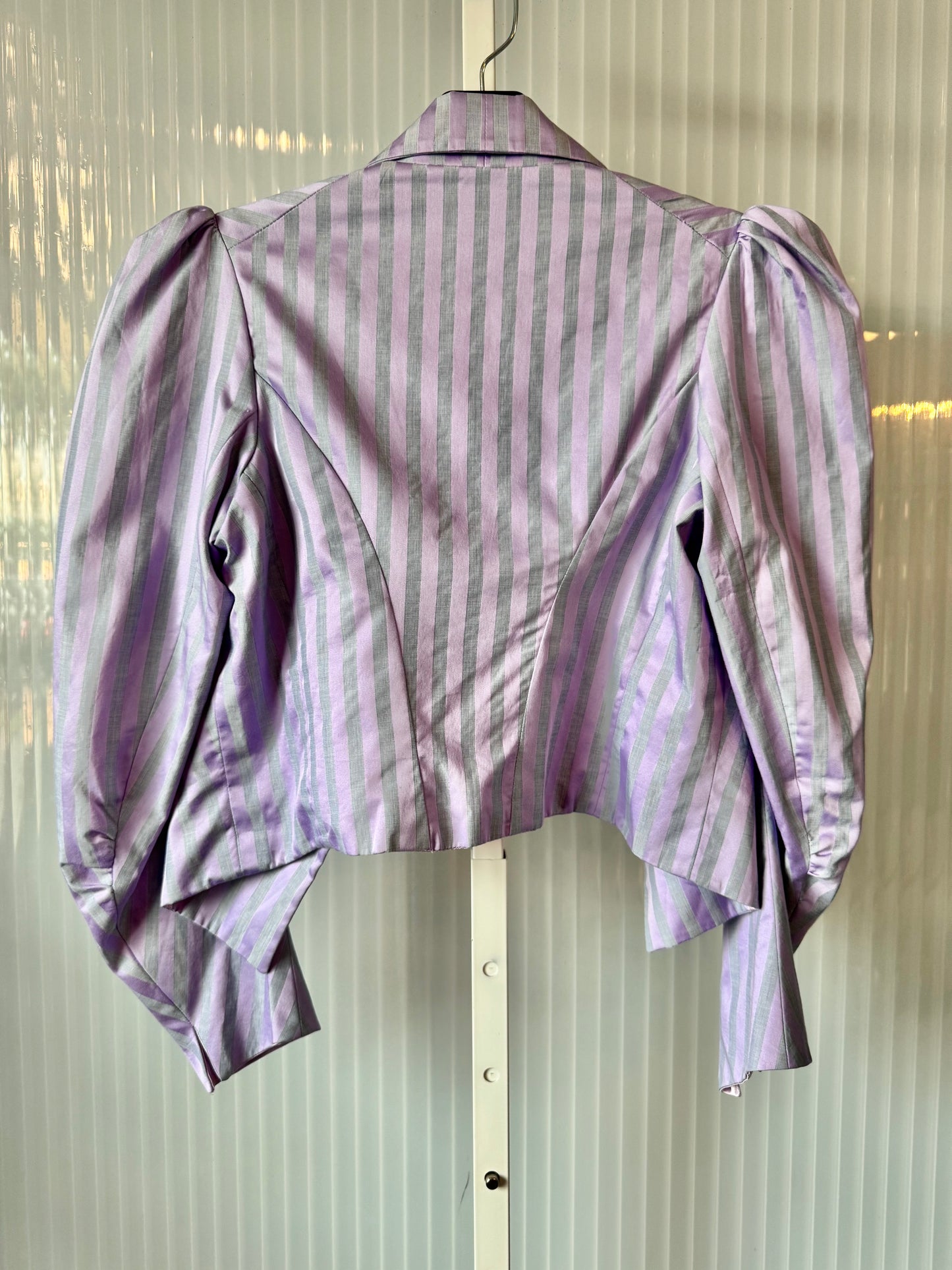 Victorian-Inspired Purple & Gray Pinstripe Jacket