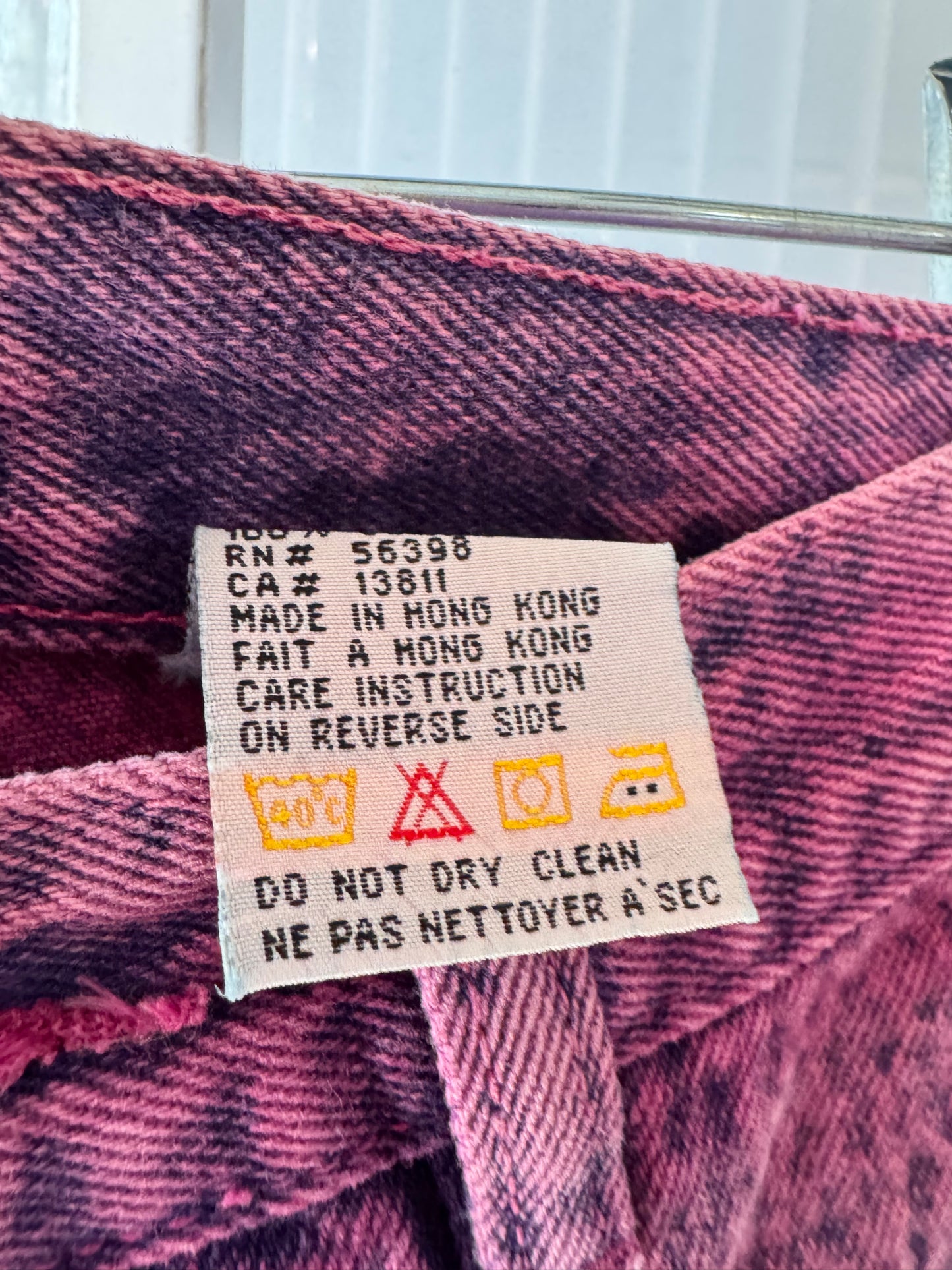 1990s Fuschia Cropped Raw Hem Jean Shorts