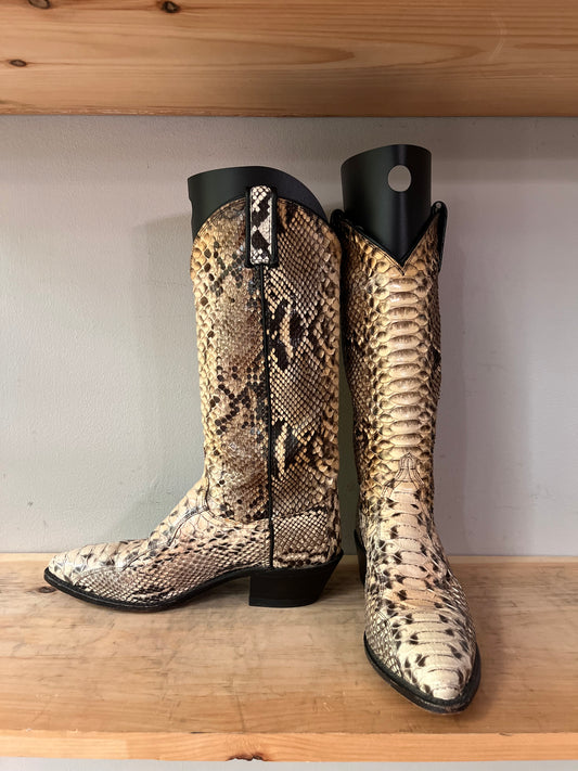 Dan Post Beige Snakeskin Boots