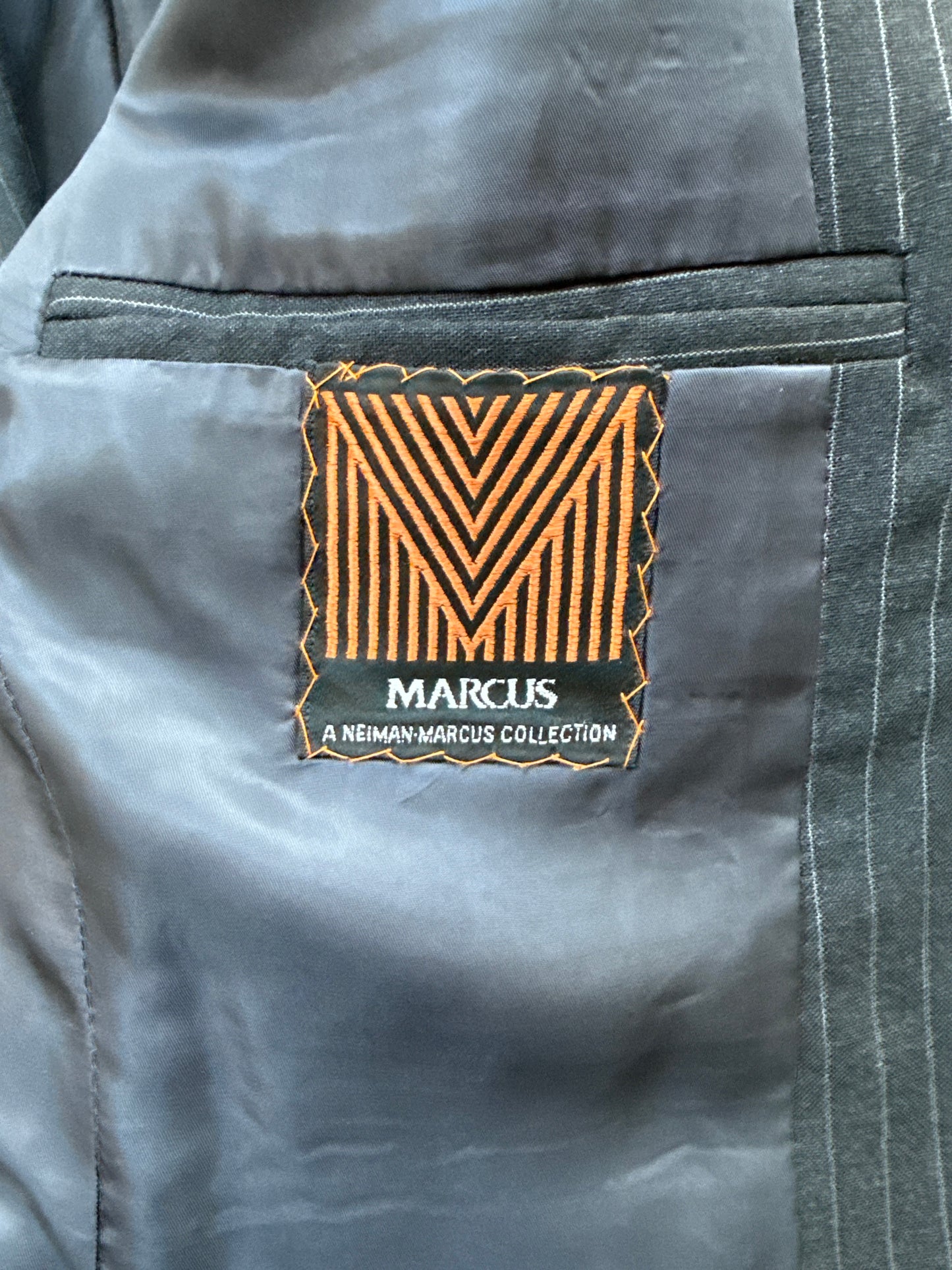 1980s Dark Grey Pin Stripe Suit Jacket Set