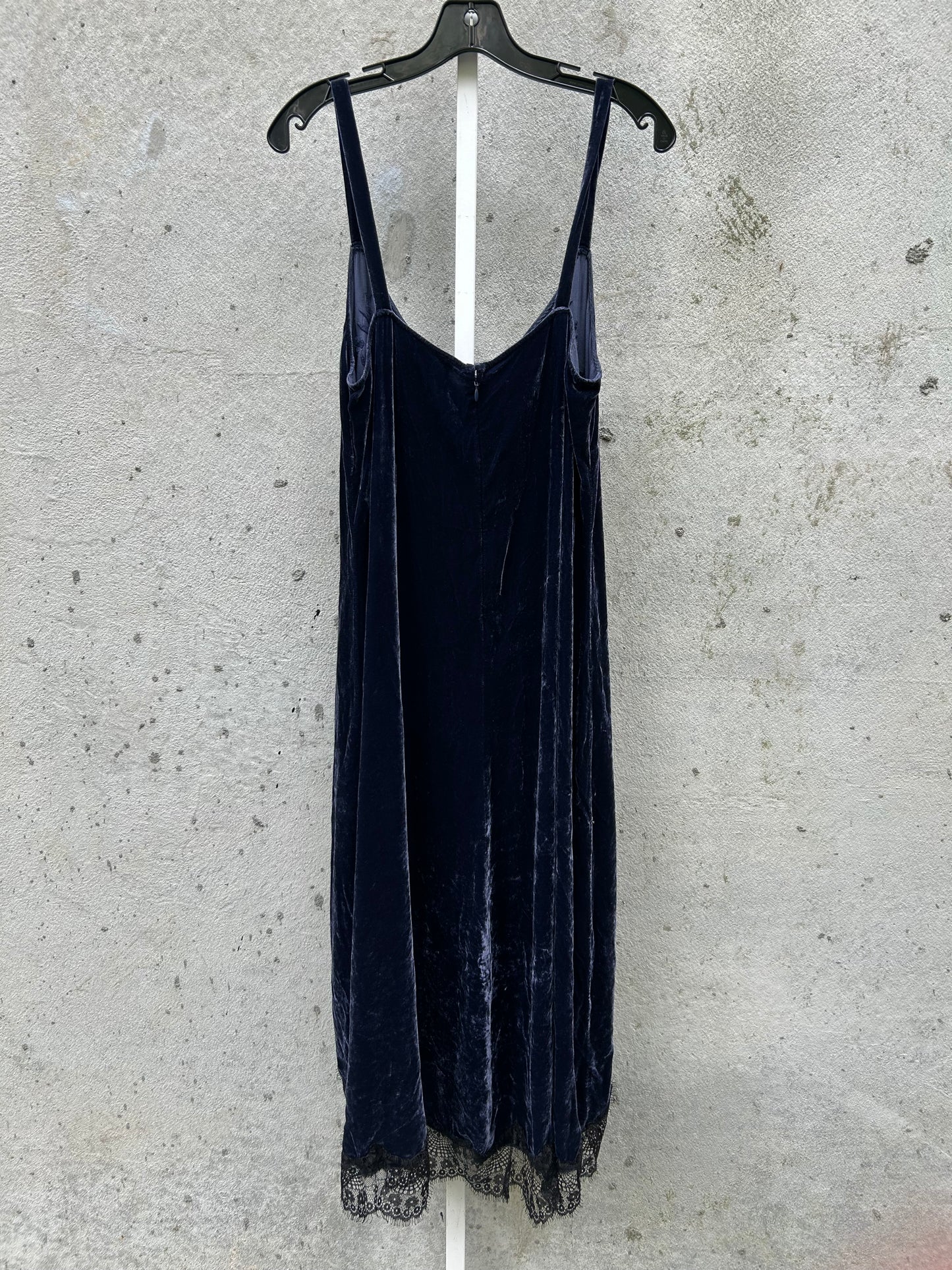 Johnny Was Jade Blue Velvet Slip Dress