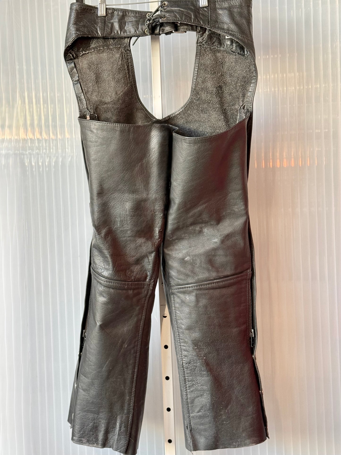1970s Steer Brand Black Leather Chaps