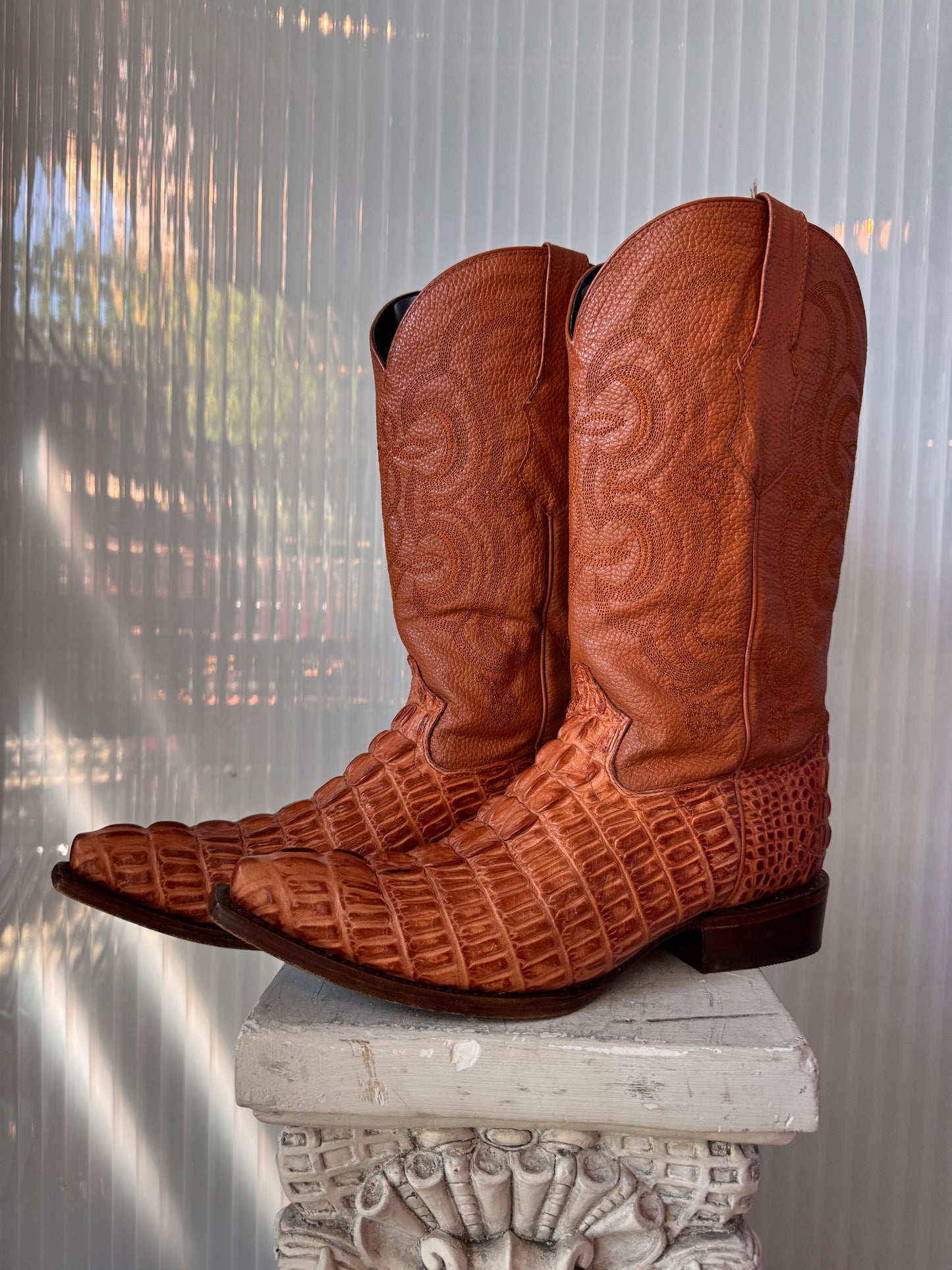 Senor Cielos Brown Alligator Boots Size 10