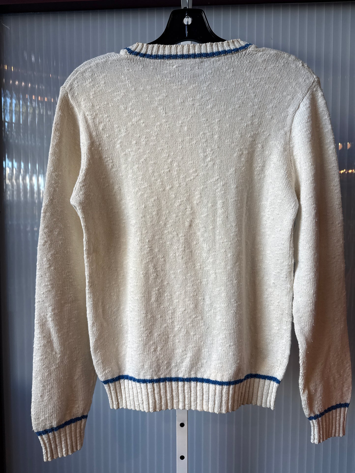 1980s White Textured Knit Sweater