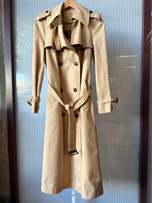 1970s Double Breasted Camel Trench Coat