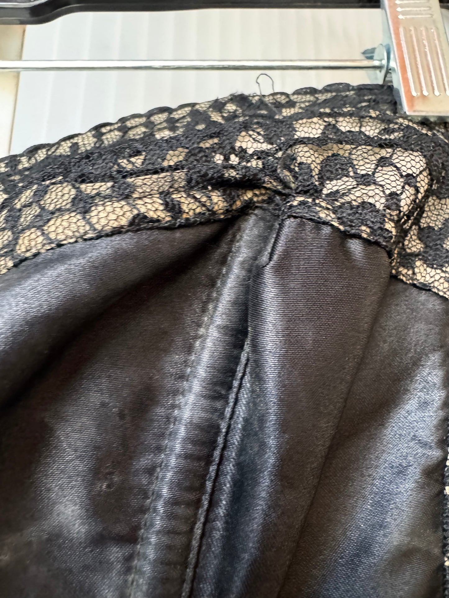 1980s Black Lace Strapless Bustier