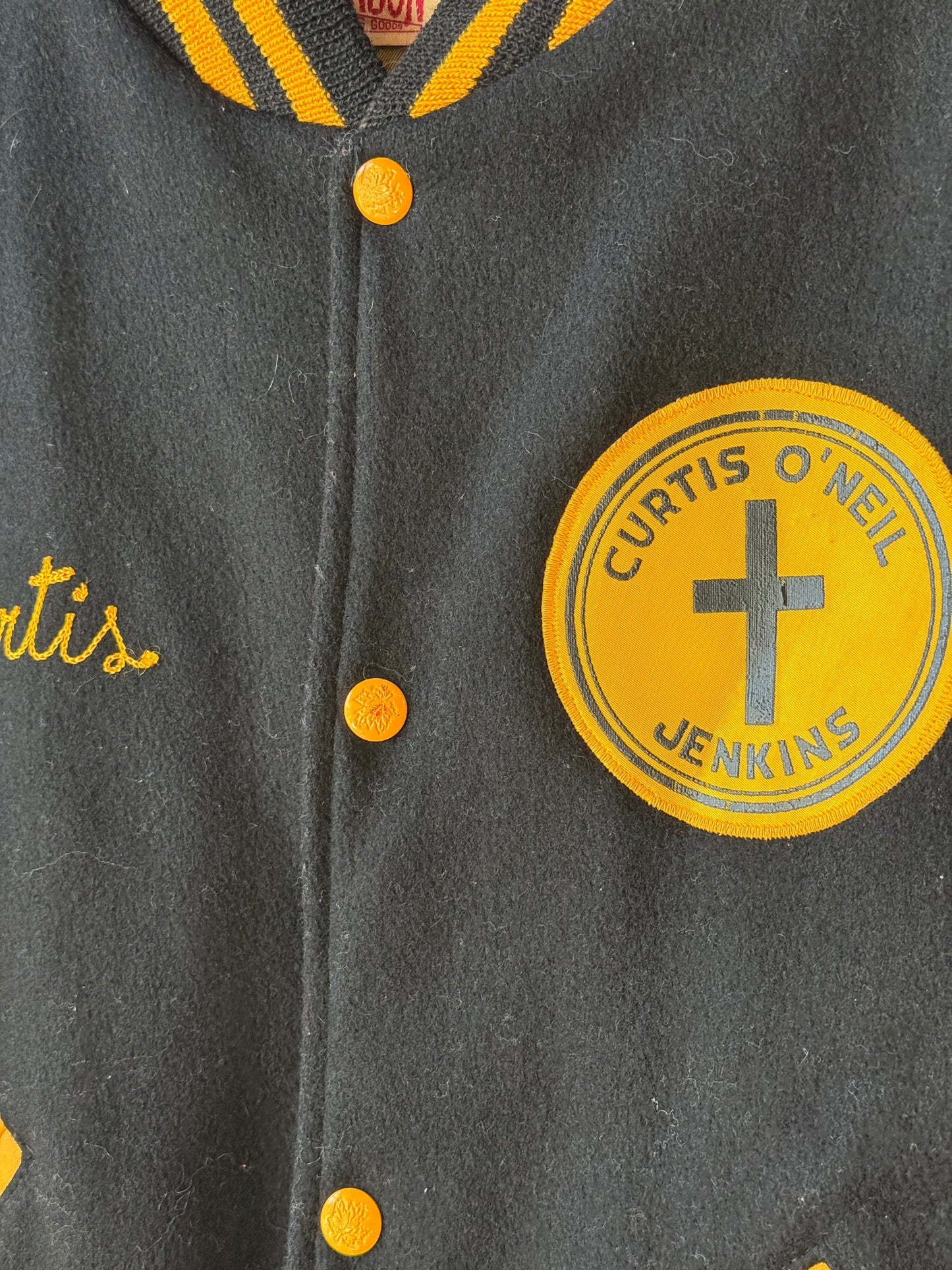 1950s Yellow & Black Pearson Letterman Jacket