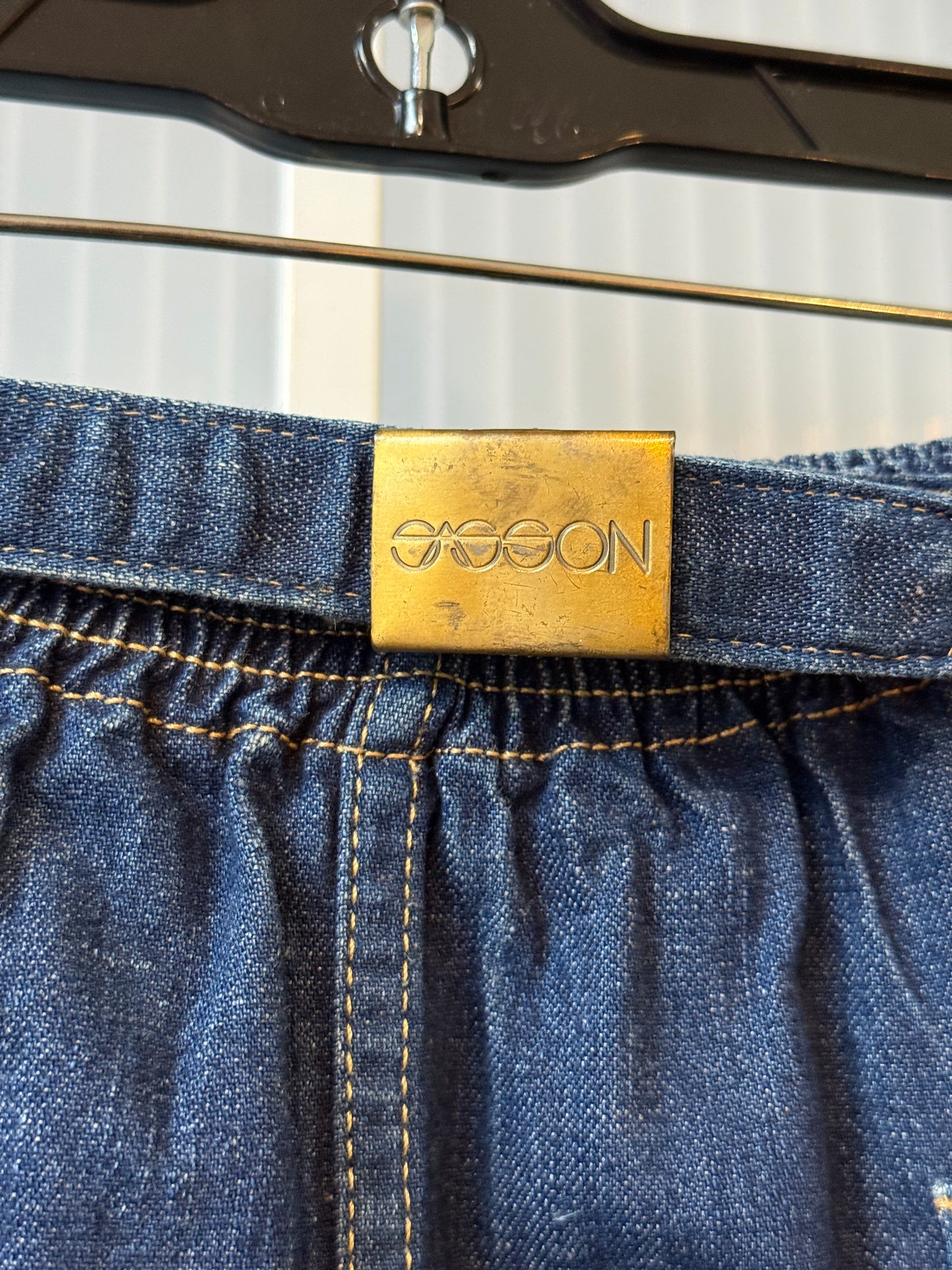 1980s 100% Cotton Sasson Denim Skirt w/ Pockets