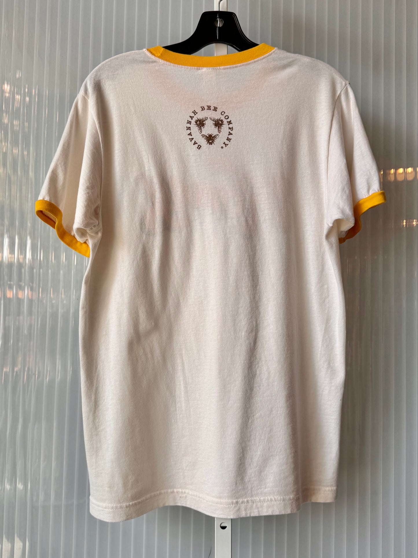 2010s White 'Honey' Ringer T-Shirt