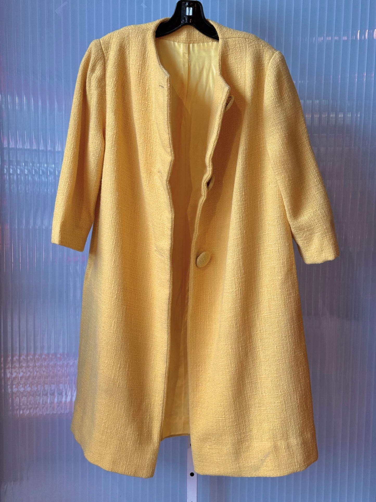 Late 1960s Bright Yellow Boucle Coat
