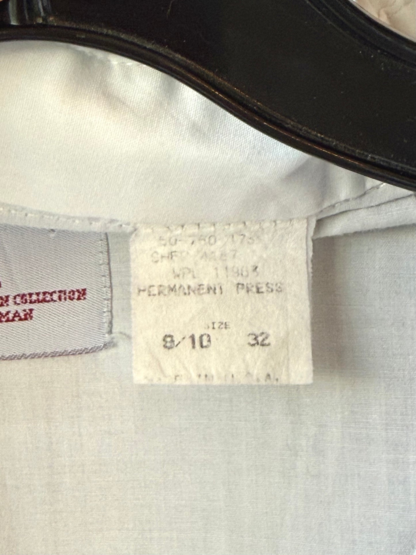 1980s White Pearl Snap Western Blouse w/ Black Yoke