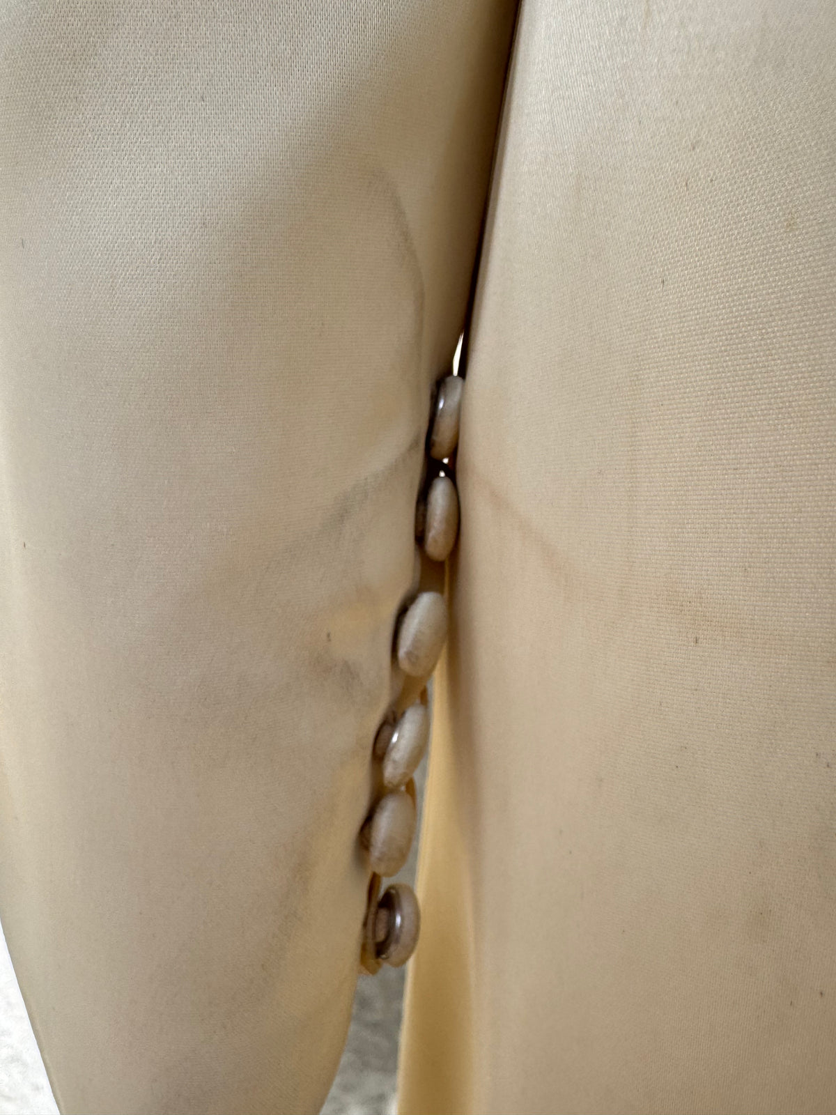 Late 1960s / Early 1970s Cream Satin & Lace Wedding Dress