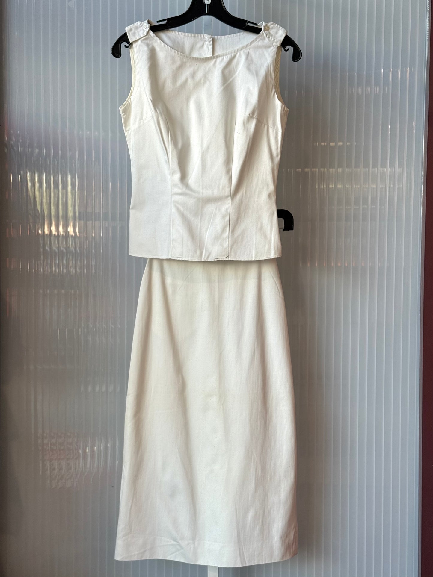 1960s White Top & Skirt Set