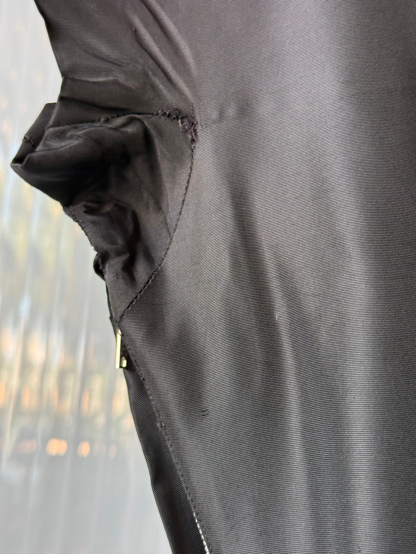 1950s Black Taffeta Dress w/ Velvet Squares