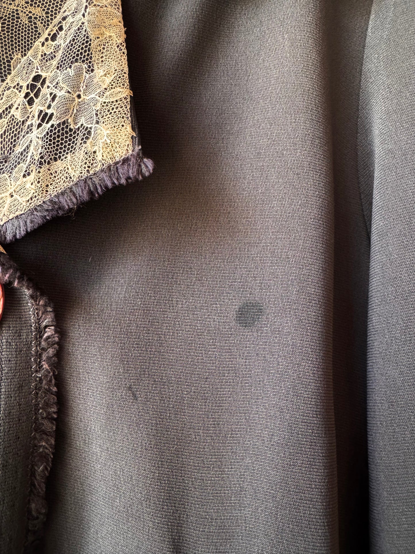 1940s Dark Forest Green Double Breasted Lace-Lined Blazer