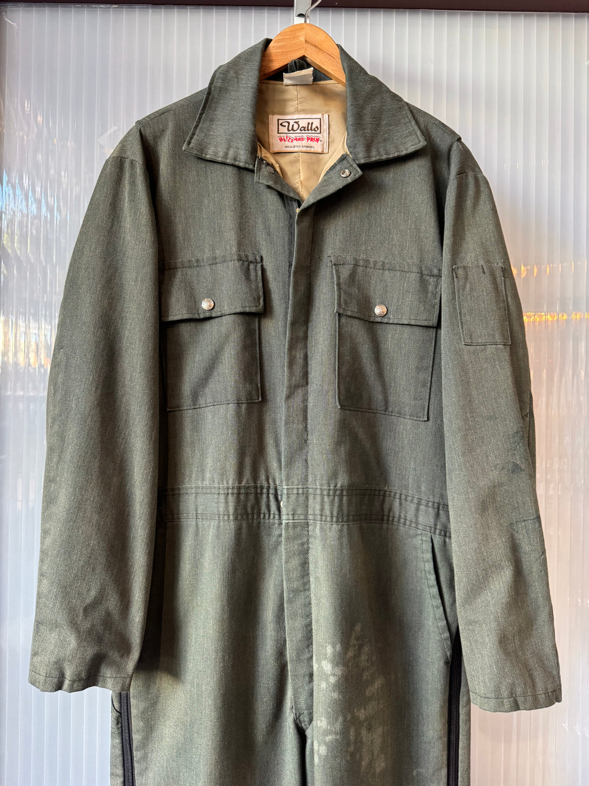 1970s? Green Workwear Jumpsuit