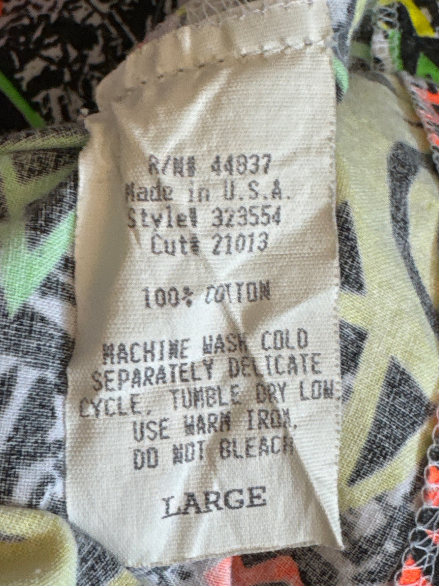 1990s Black & White Neon Printed Summer Shorts