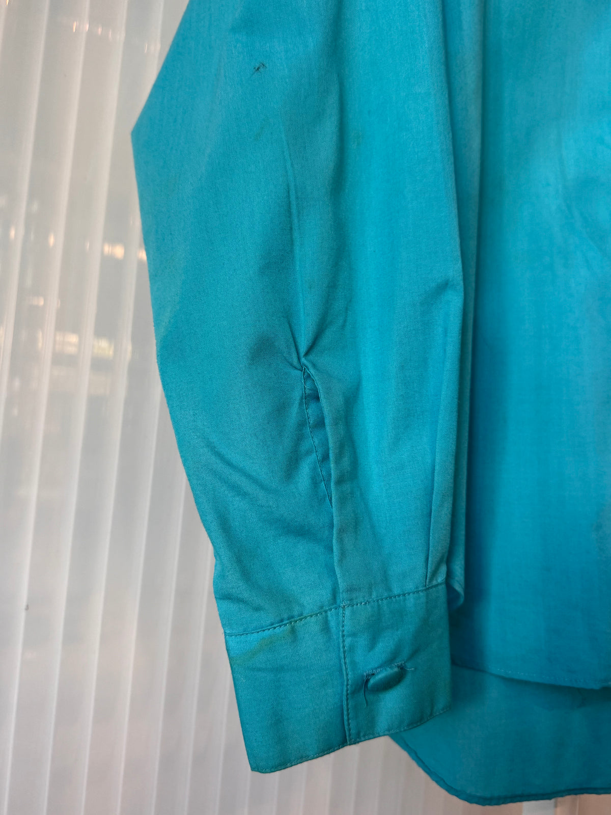 1990s Wrangler Blue Western Button-Up Shirt