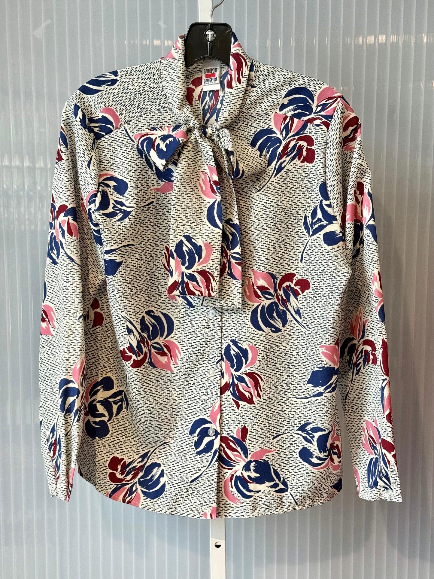 1980s Pussy Bow Blouse with Floral print