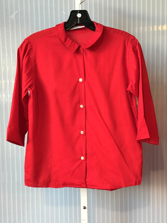 1960s Red Half Sleeve Button Up Shirt