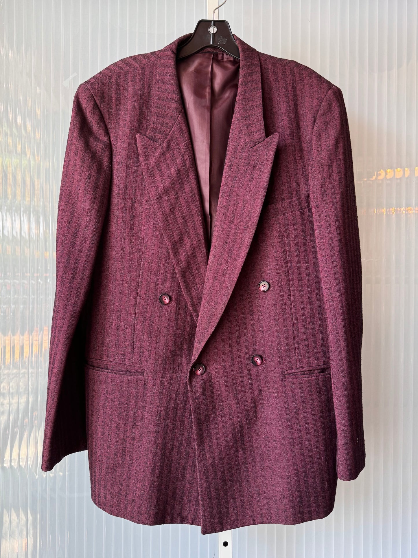 1990s Purple & Black Striped Suit Set