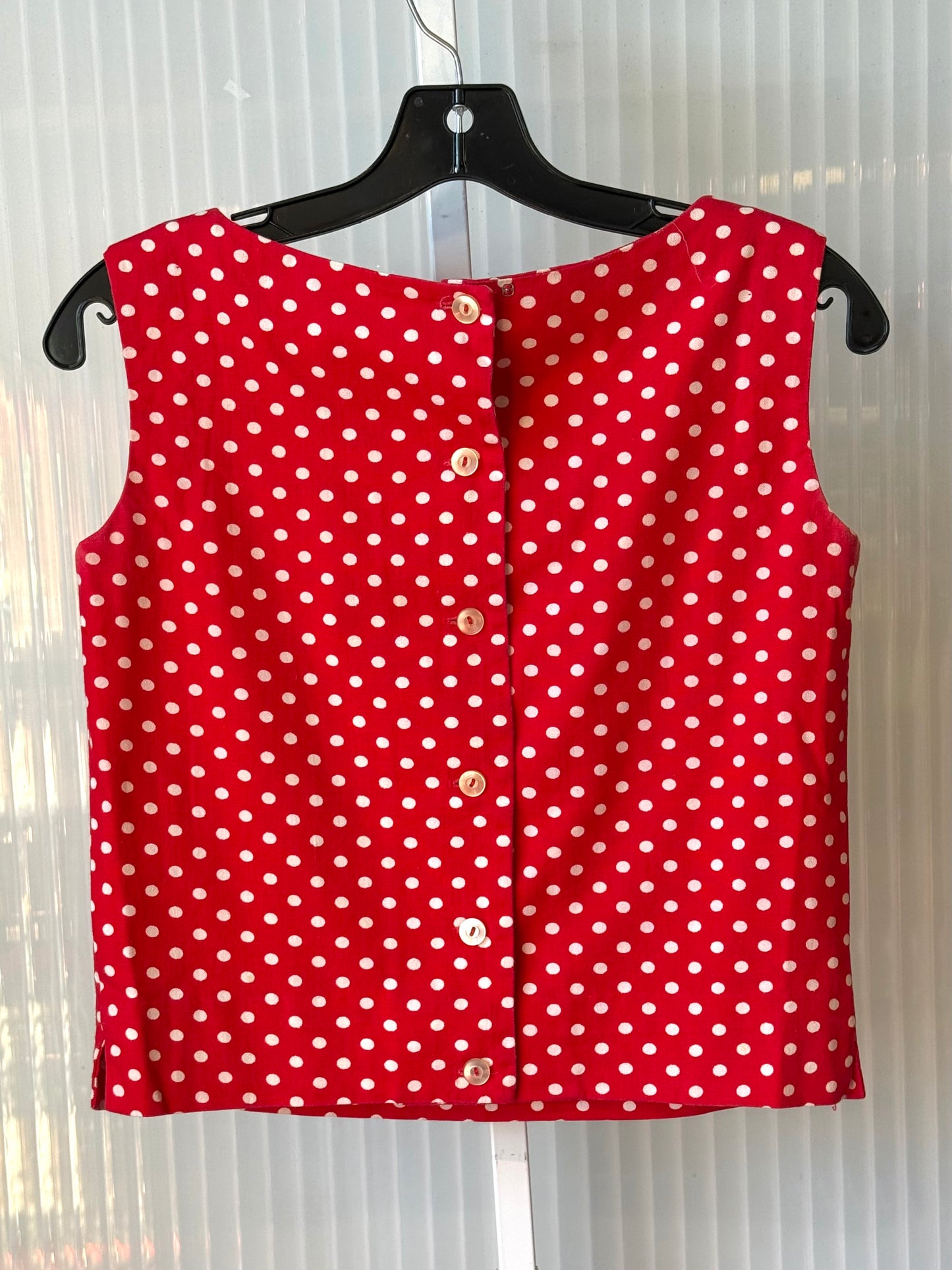 1970s Red Tank & Skirt Set w/ White Polka Dots