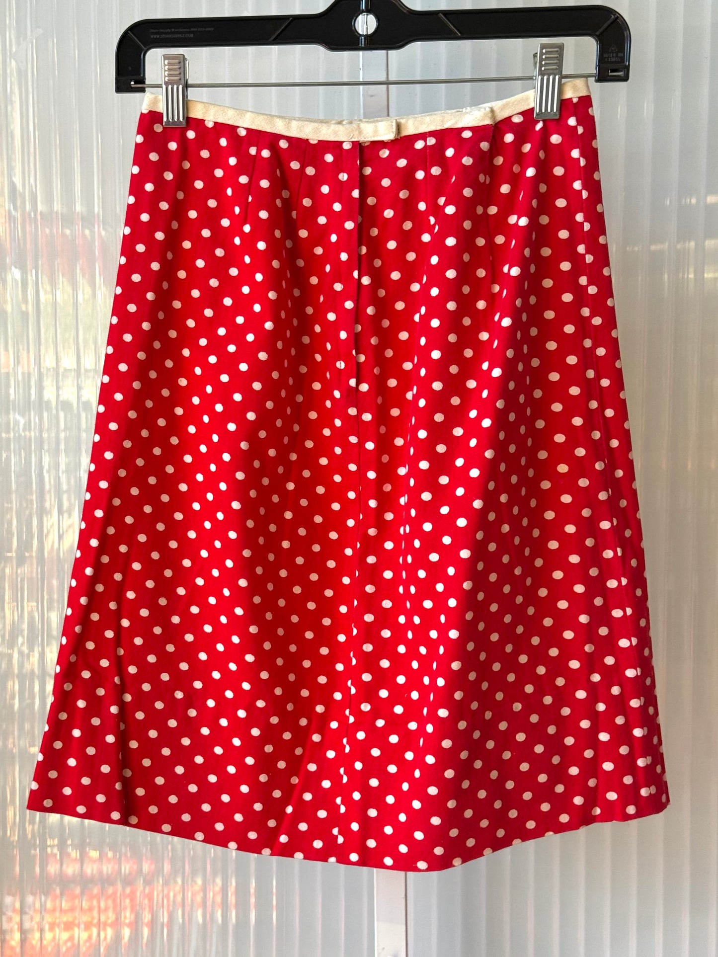 1970s Red Tank & Skirt Set w/ White Polka Dots