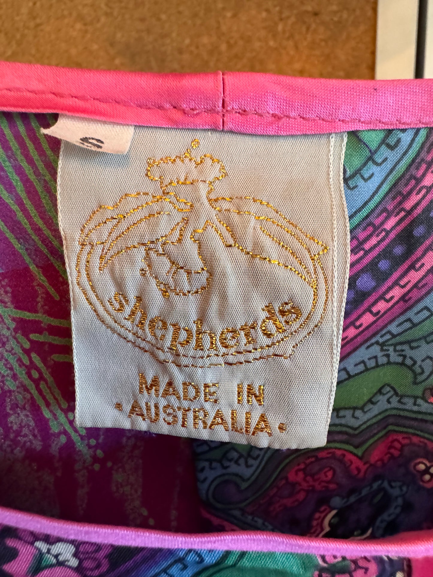 1980s Purple Indian Dropwaist Dress