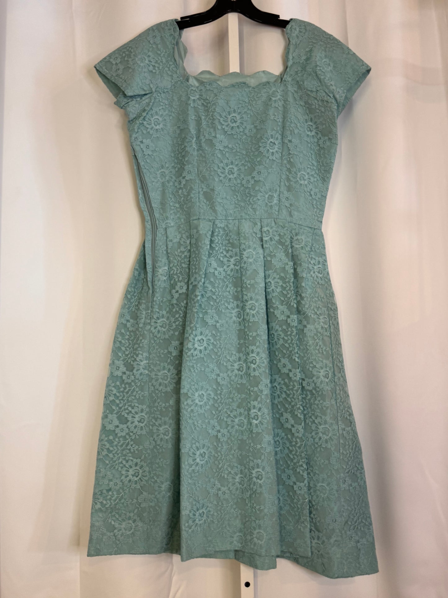 1950s Mint Blue Lace Dress