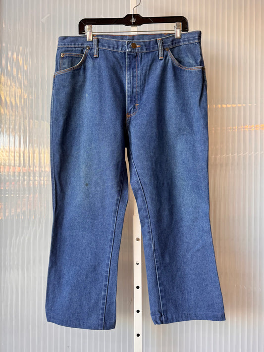 1970s Blue Denim Straight Leg Jeans