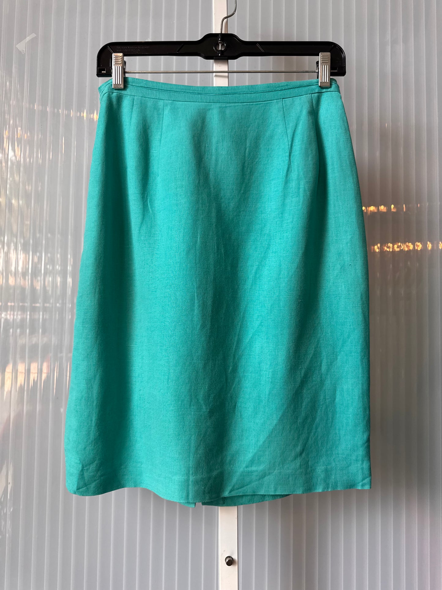 1990s Blue & Green Top & Skirt Suit Set