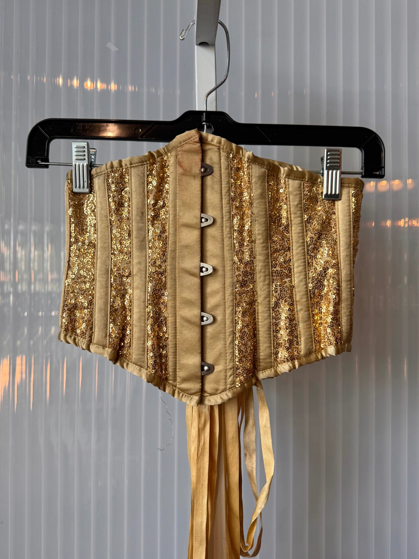 Corset Story Gold Sequin & Satin Waspie