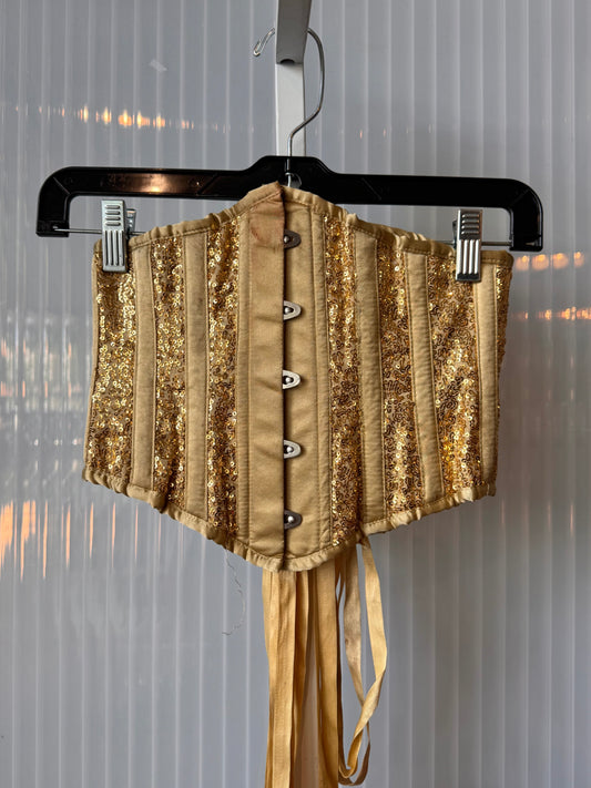 Corset Story Gold Sequin & Satin Waspie