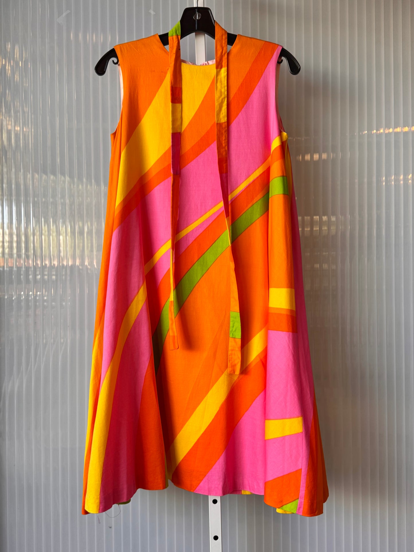 1960s Orange & Pink Groovy Tent Dress