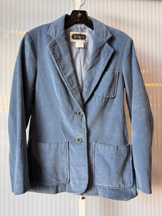 1970s Cornflower Blue Corduroy Blazer