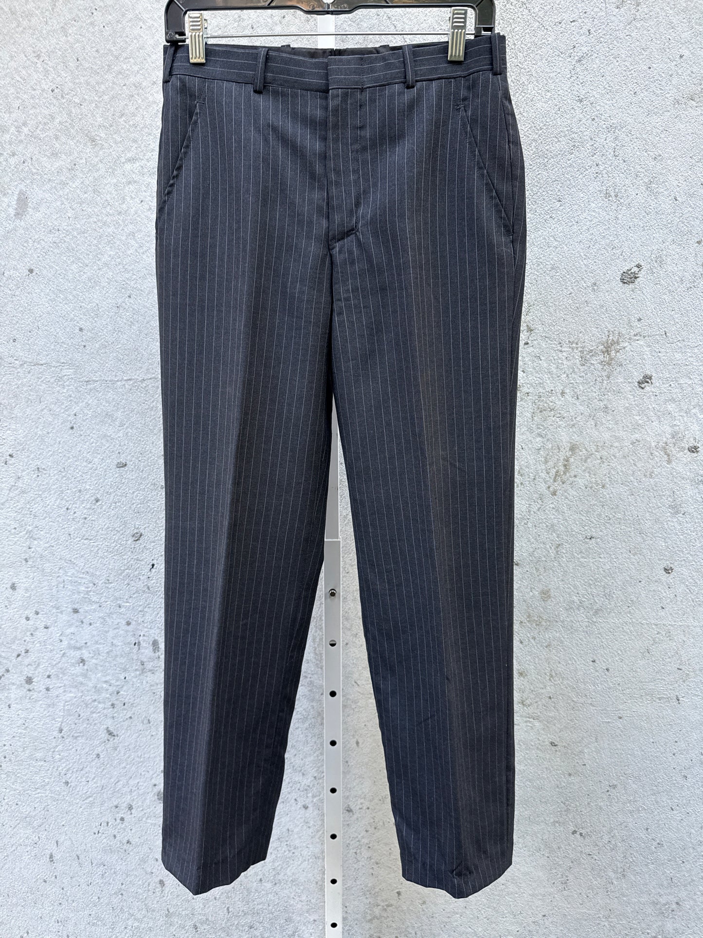1980s Dark Grey Pin Stripe Suit Jacket Set