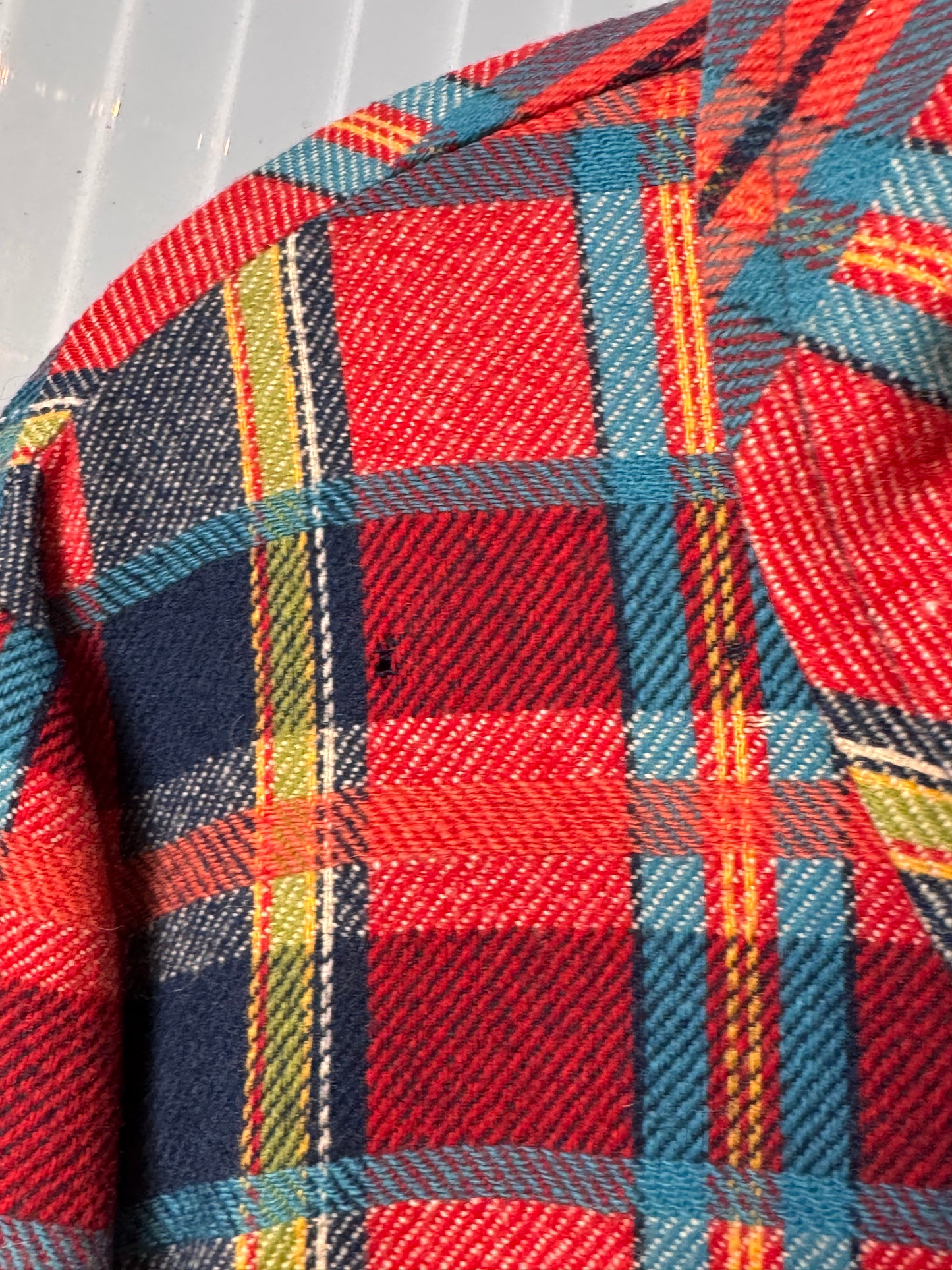 1970s Red Plaid Wool Point-Collar Jacket & Pants Set