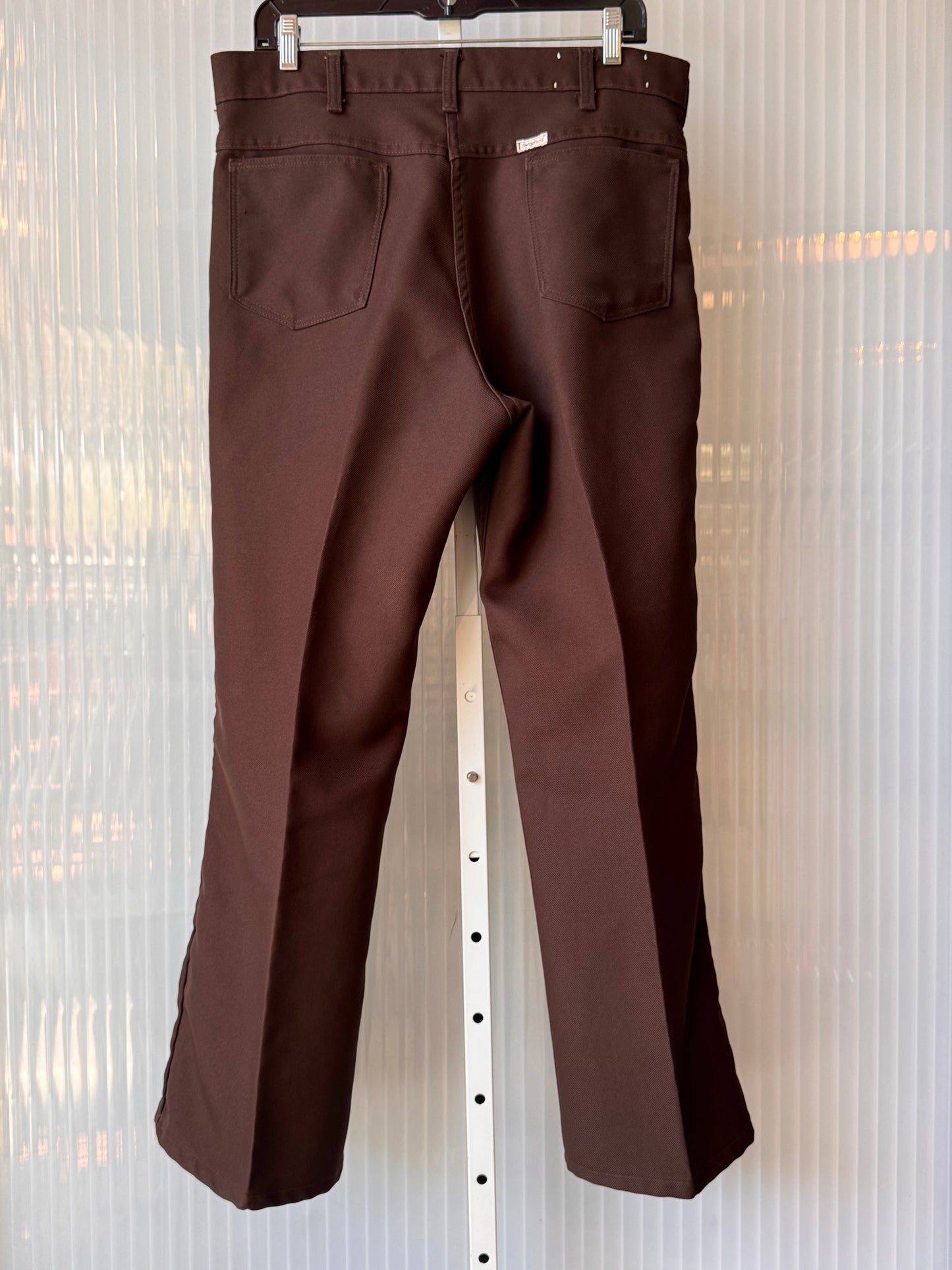 1970s Brown PolyKnit Jean-Style Pants