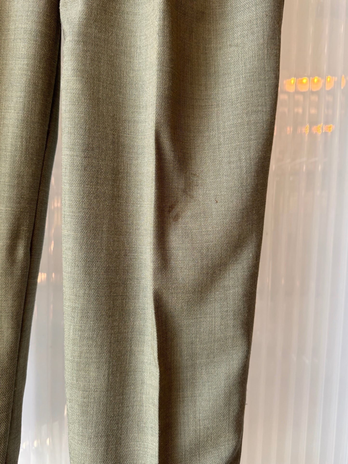 1990s Sage Green Wool Blazer & Pants Suit Set