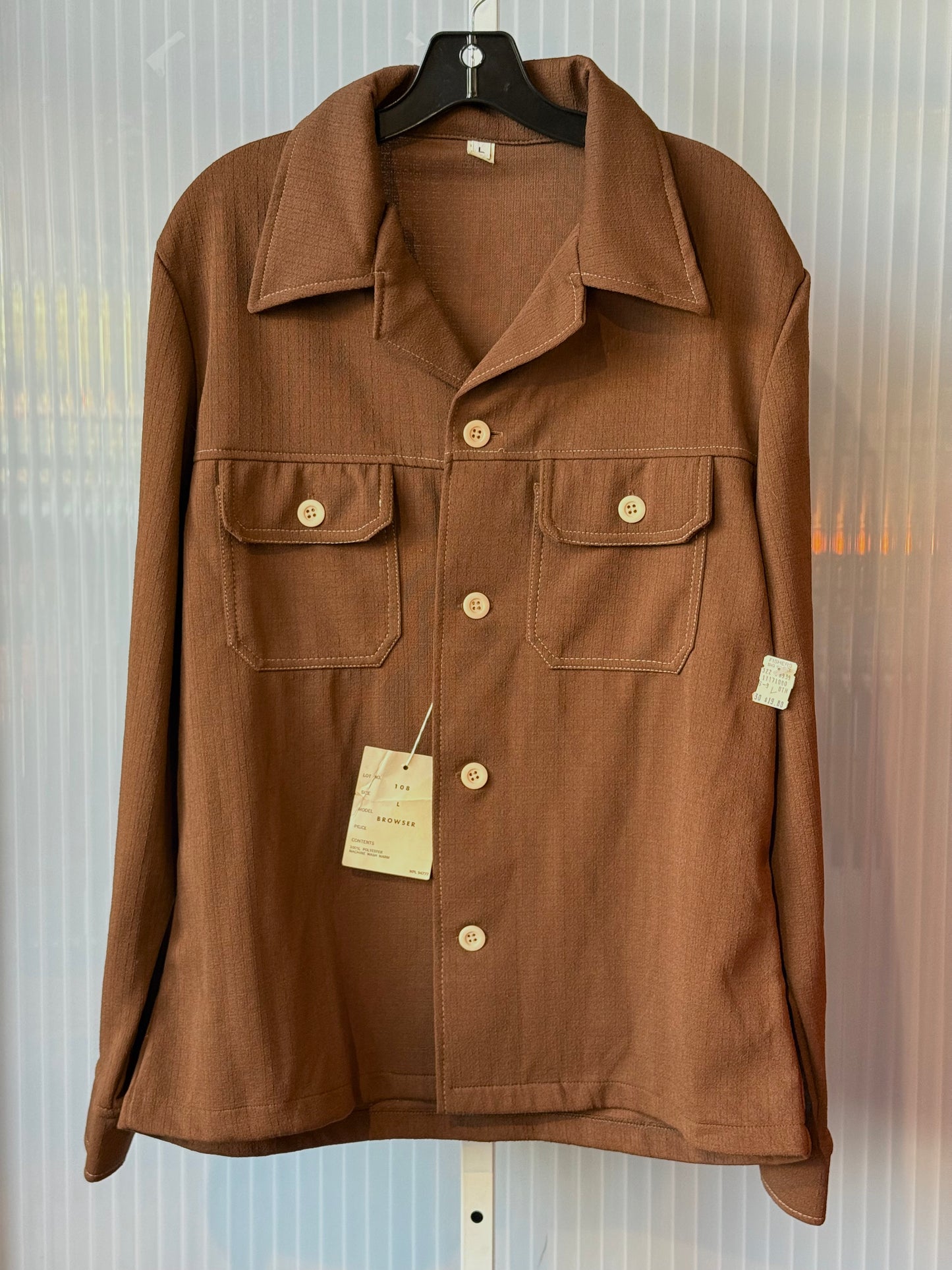 1970s Brown Collared Shirt w/ Deadstock Tags