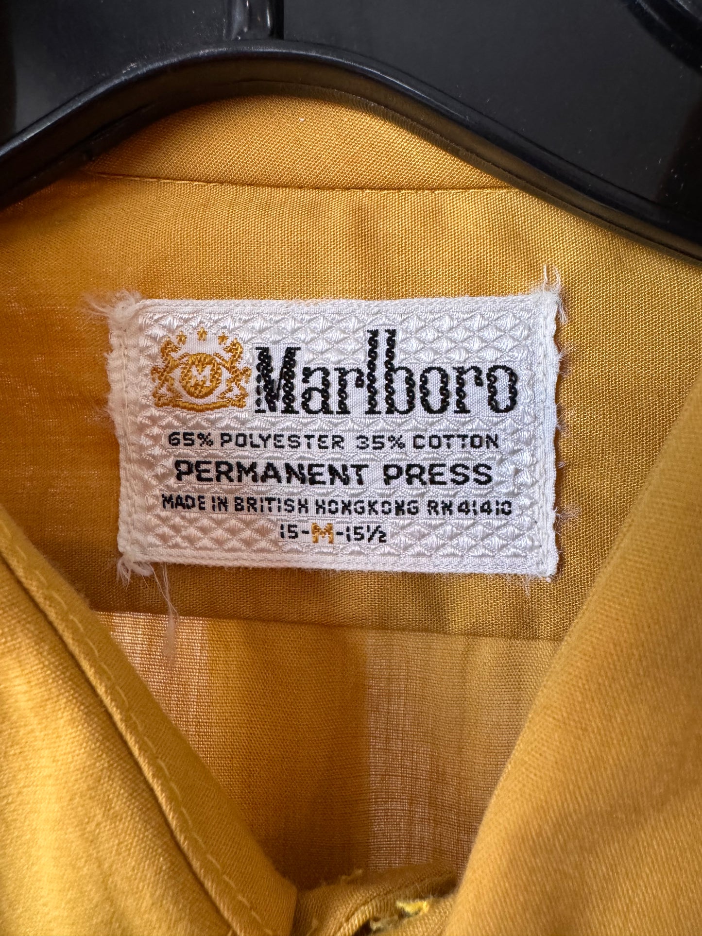 1970s Marlboro Yellow Button Up Shirt