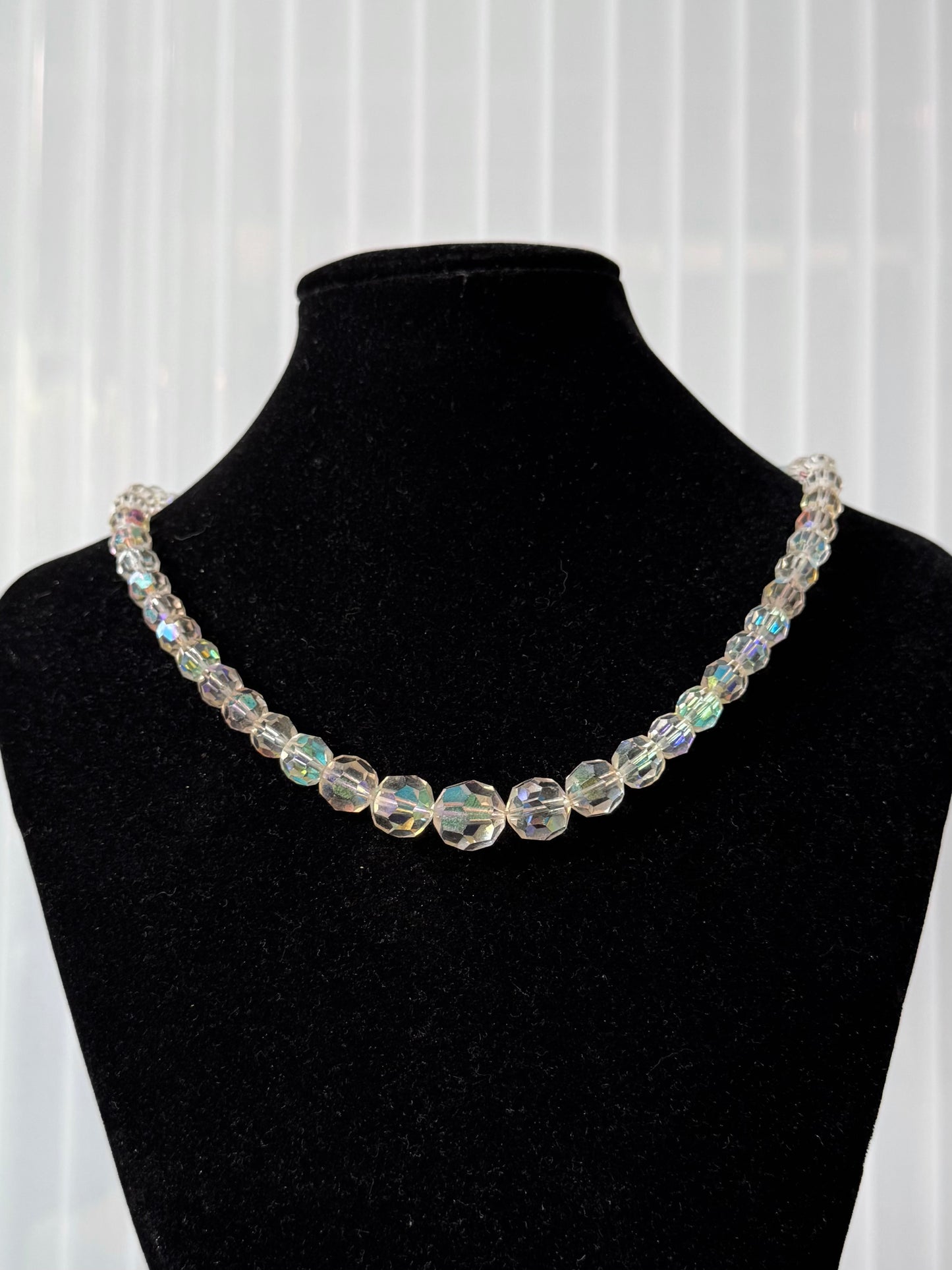 1960s Iridescent Glass Bead Necklace