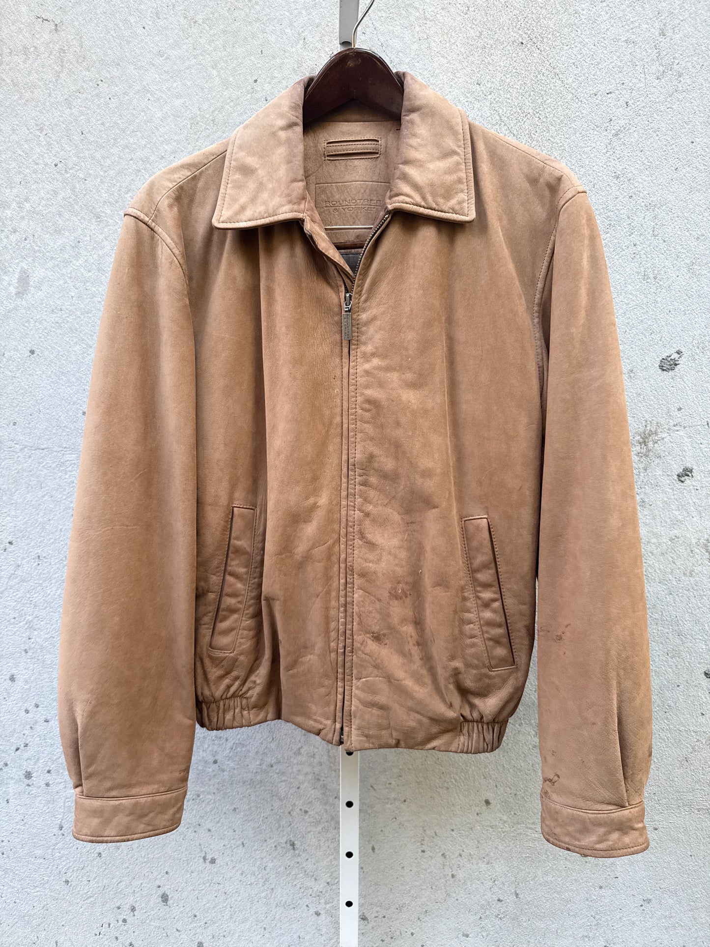 1990s Tan Suede Bomber Jacket