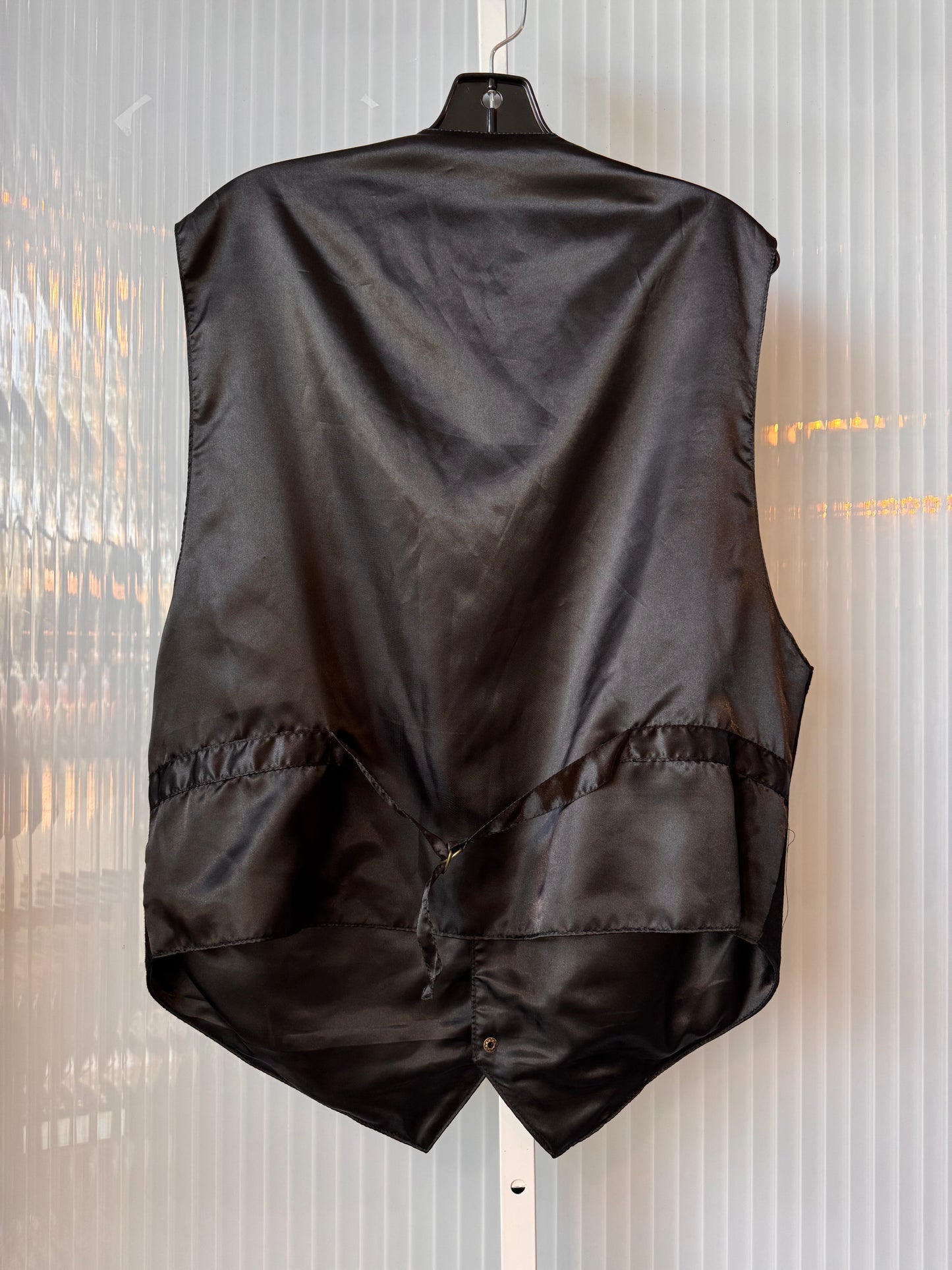 1990s Black Suede-Front Western-Style Snap-Up Vest