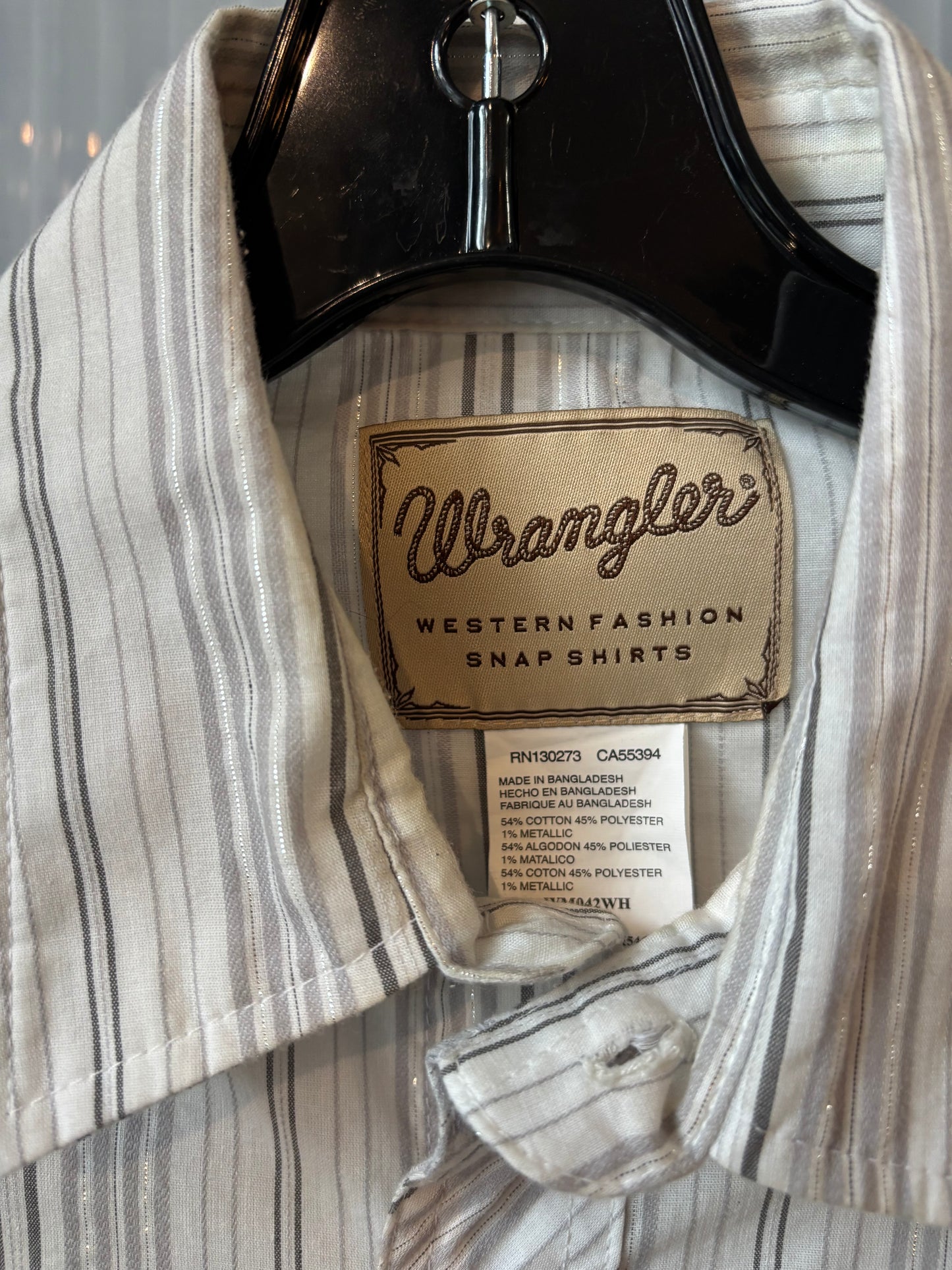 Wrangler White & Silver Western Shirt