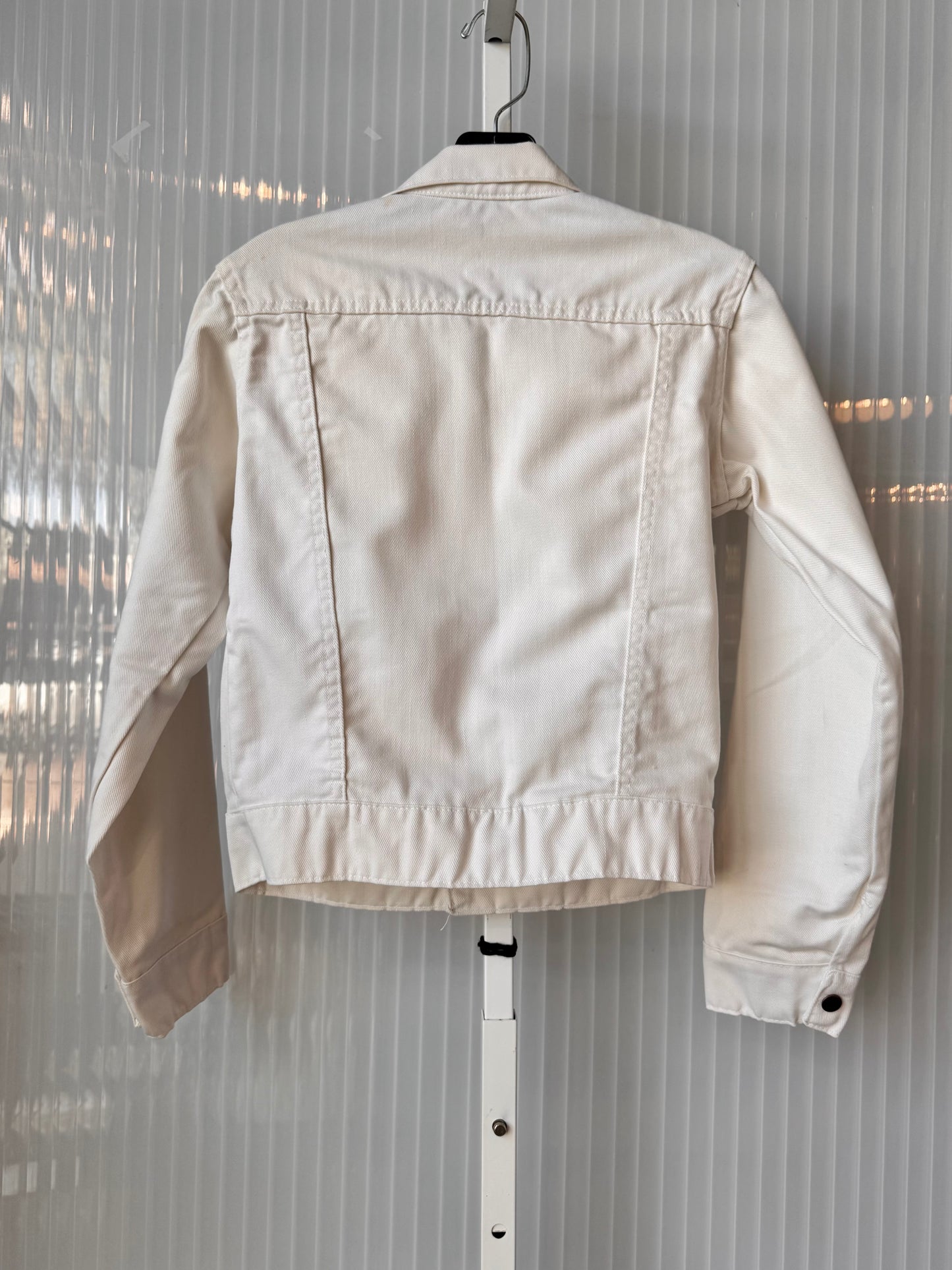 1970s JCPenneys Boy’s White Denim Jacket w/ Snap Buttons
