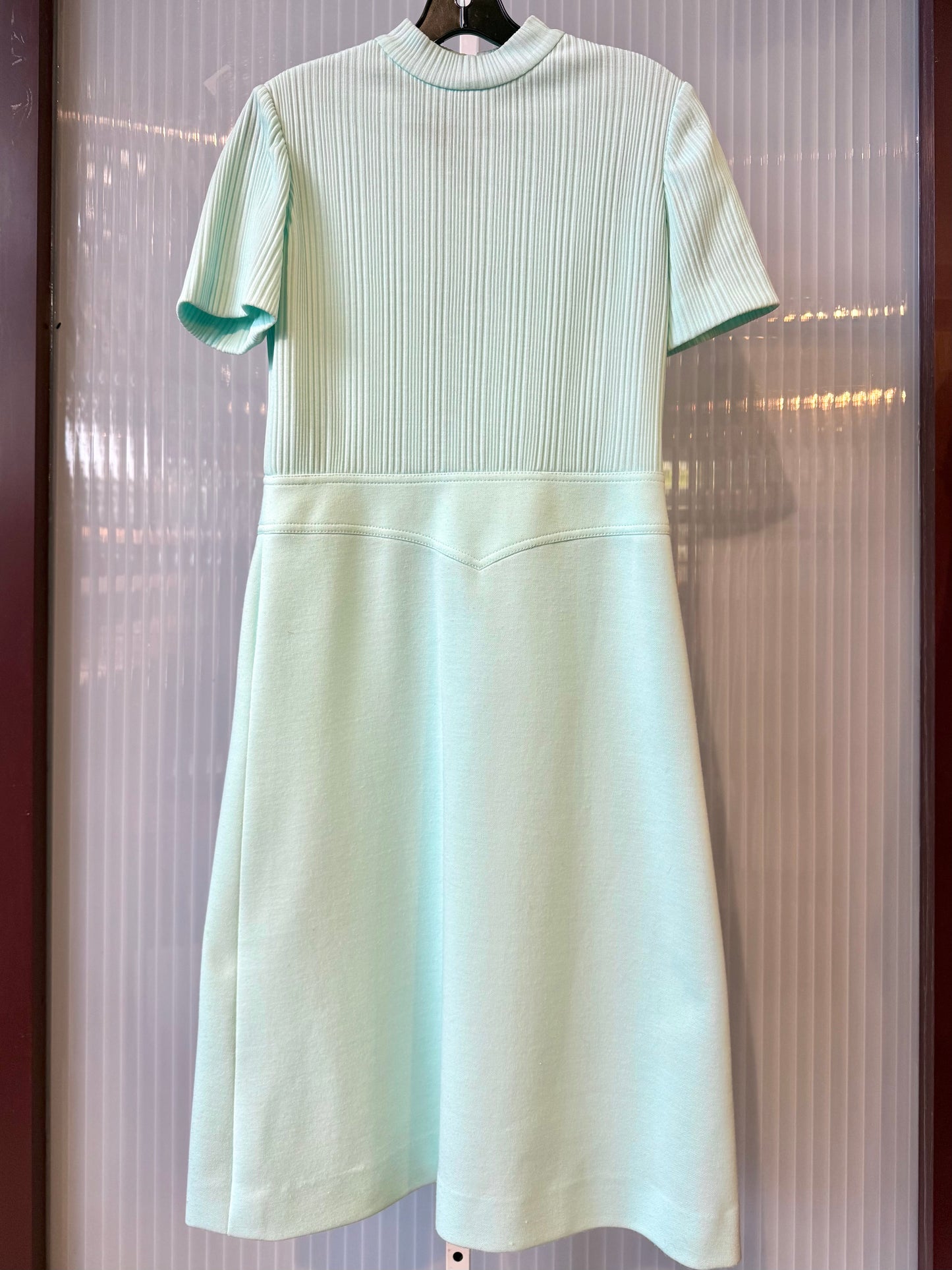 1970s Minty Blue Dress & Jacket Set