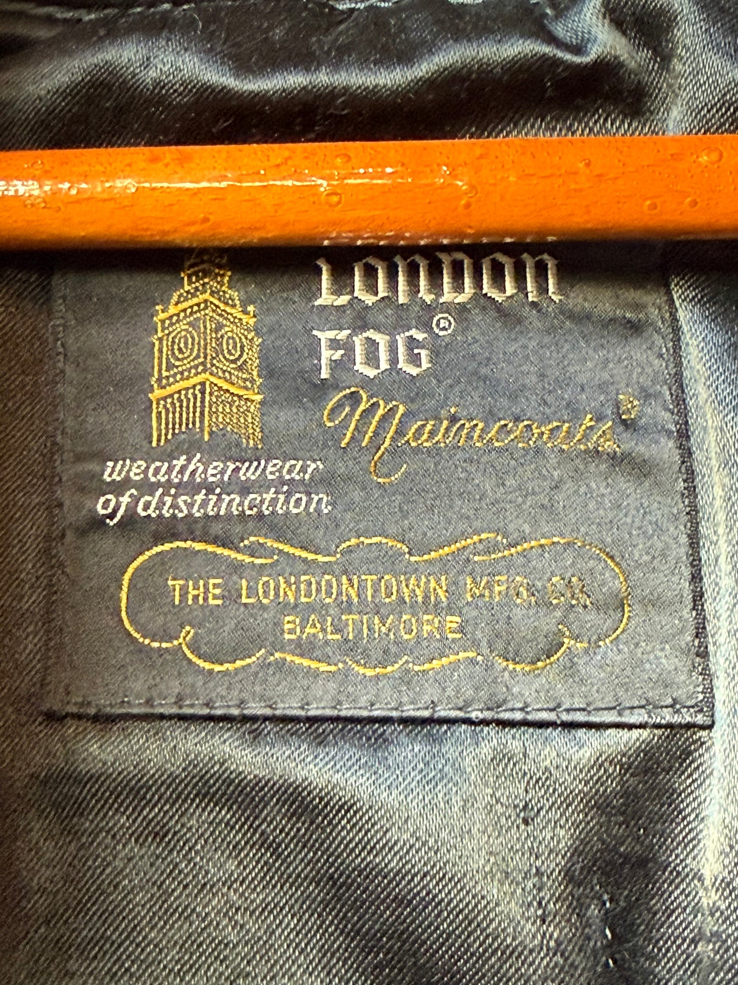 1990s London Fog Navy Blue Trench Coat